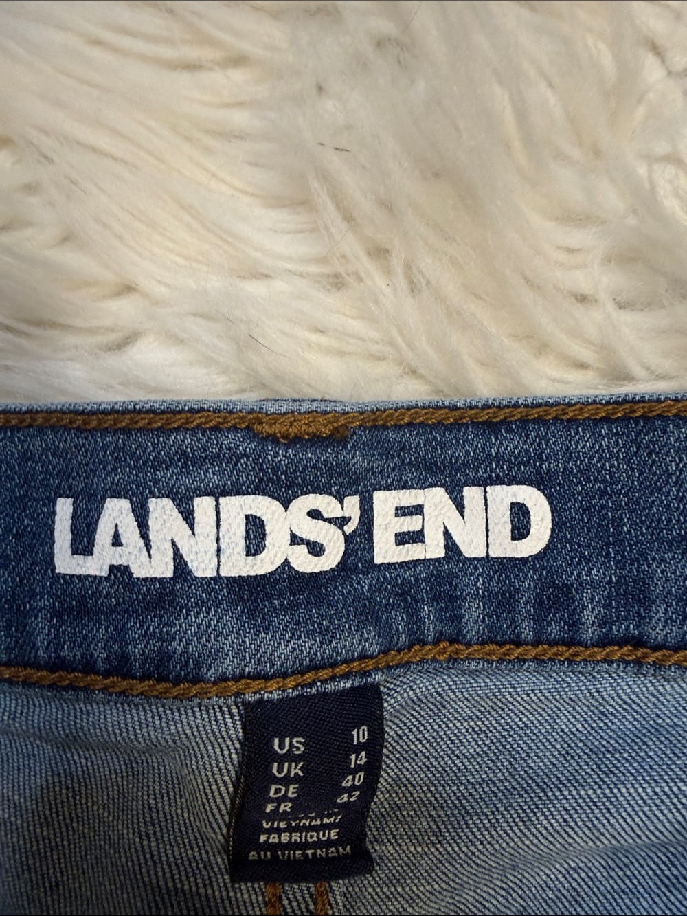 Lands’ End wide leg stretch denim jeans 10 - Picture 6 of 11